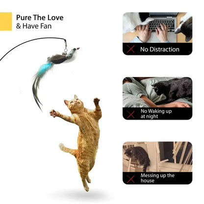 10-in-1 Hands-Free Interactive Cat Wand Toy with Suction Cup