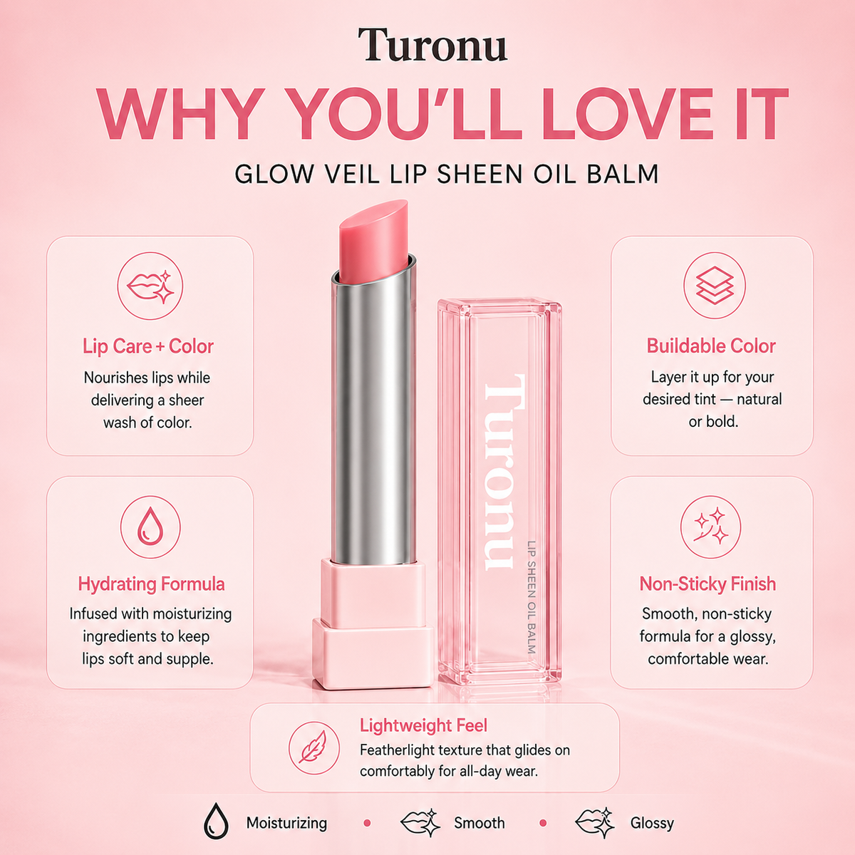🔥Last Day Buy 1 Get 1 Free 🔥glow veil lip sheen oil balm